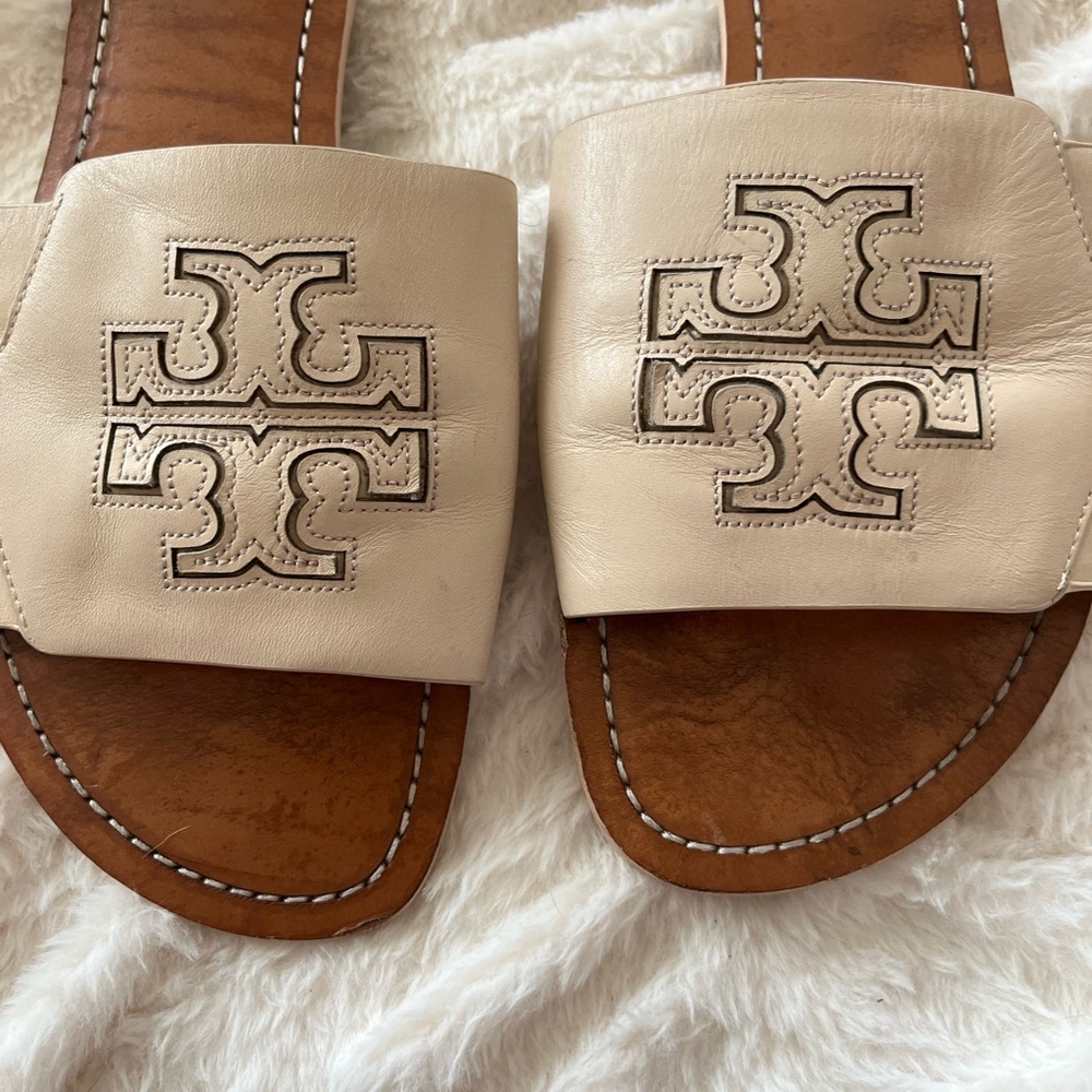 Tory Burch Tan Leather Footbed Sandals Sz 10.5